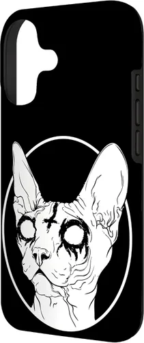 Vista 2 de Black Metal Sphynx Cat Pastel Goth and Death Metal Case for iPhone 17