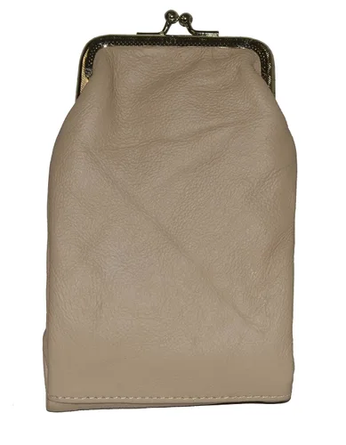 Vista 8 de Funda de cuero genuino para cigarrillos y mechero con cierre de torsión de Leatherboss (Beige)