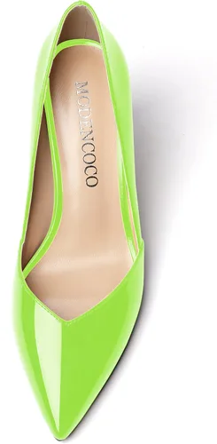 Vista 3 de MODENCOCO Zapatos de tacón alto con puntera puntiaguda para mujer, de 3.5 pulgadas