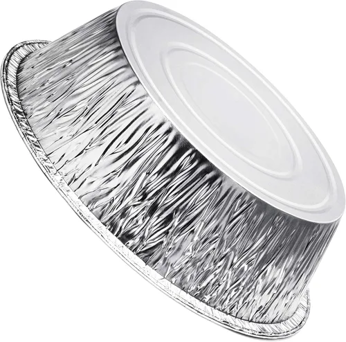 Vista 6 de Moldes de aluminio holandés de 10 pulgadas para horno, molde desechable para pasteles y sartenes de papel de aluminio extra profundas para hornear