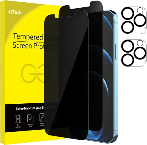 Vista 30 de JETech Protector de pantalla de privacidad para iPhone 11 de 6.1 pulgadas con protector de lente de cámara, película de vidrio templado antiespía
