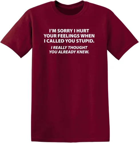 Vista 10 de Camiseta "Sorry I Called You Stupid" Camiseta sarcástica para hombres Camisetas gráficas para hombres - Camisetas gráficas sarcásticas y Negro