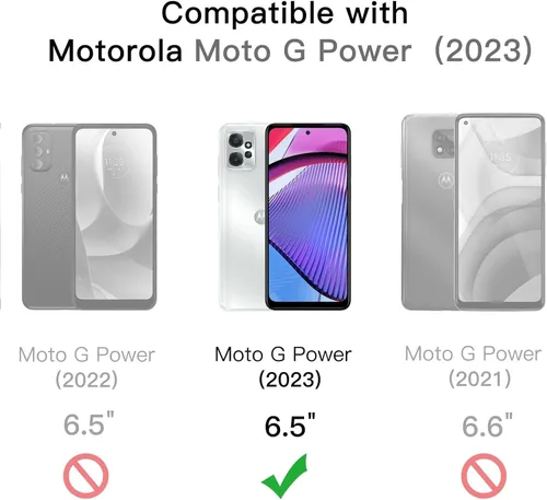 Vista 2 de Jeylly Funda para Motorola G Power 5G (2023) con 2PCS protectores de pantalla de vidrio, protección resistente de plástico duro+parachoques