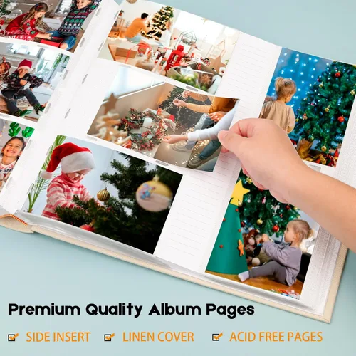 Vista 6 de Álbum de fotos de 600 bolsillos 4x6 con espacio para escribir, álbum de fotos de gran capacidad 4x6 que contiene 600 fotos horizontales