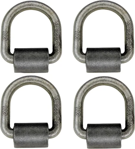 Vista 3 de WorldPac Paquete de 8 anclaje de anillo en D con clip de soldadura de 1/2 pulgada, 4,000 libras de capacidad de límite de carga de trabajo