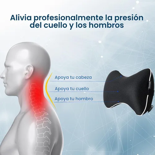 Vista 2 de Keemall Almohada de Cuello de Coche Inflable, Almohada de Reposacabezas de Coche Inflable Suave para Asiento de Conducción con Correa Ajustable