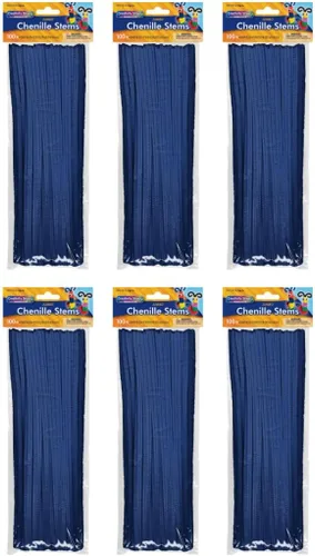 Vista 13 de Creativity Street Jumbo Chenille Stems, 12" x 6 mm, Craft Pipe Cleaners in Assorted Basic Colors, Pack of 100, Case of 12 Packs, 1200 Chenille Stems