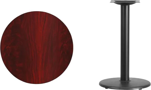 Vista 4 de Flash Furniture Mesa laminada negra redonda de 24" con base redonda de altura de mesa de 18