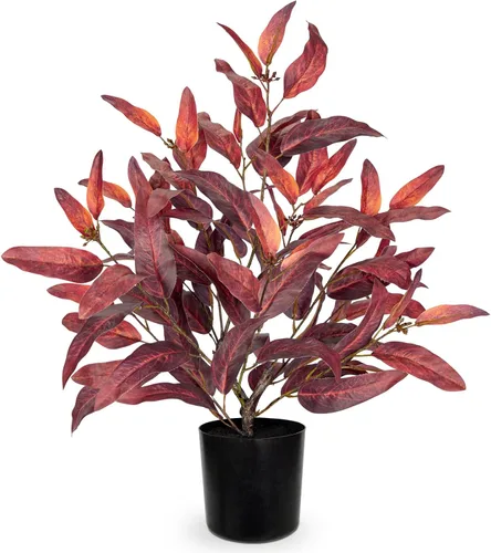 Vista 7 de Briful Plantas artificiales de eucalipto para decoración del hogar, juego de 2 plantas de eucalipto verde salvia, plantas artificiales pequeñas
