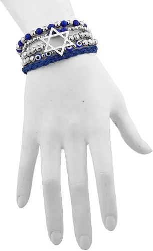 Vista 2 de LUX ACCESSORIES Silvertone - Juego de caramelos judíos de Hanukkah (5 piezas), No es una piedra preciosa