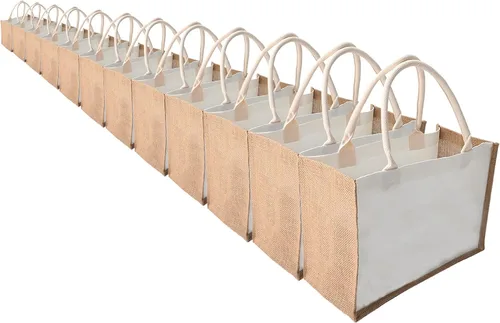 Vista 12 de Bolsa de yute grande de 16.5 x 7 x 13 pulgadas [10 unidades] con asas