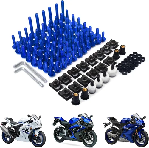 Vista 9 de AnXin Kit de pernos de carenado para motocicleta 116 piezas de sujetadores y tornillos CNC universal para GSXR 600 750 1000 YZF R6 R3 R1 ZX6R ZX10R