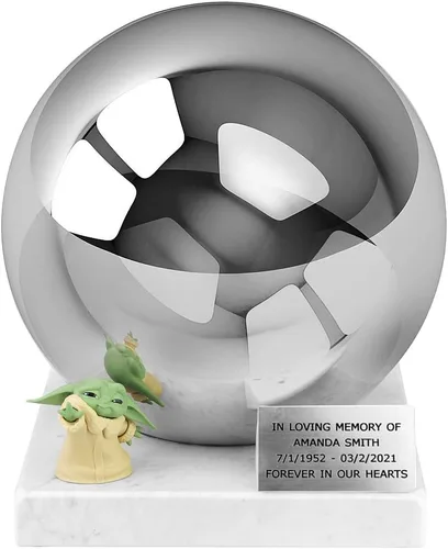 Vista 6 de Baby Yoda, Urnas de adulto y compañero para cenizas, urna de Yoda, urna de cremación conmemorativa única para fanáticos (Baby Yoda/Urna para adultos)