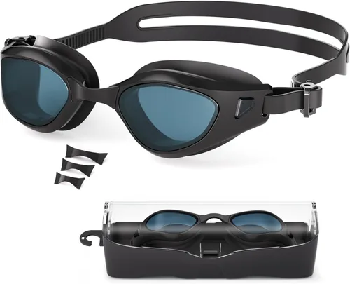 Vista 11 de Gafas de natación, sin fugas, gafas de natación para adultos con lentes resistentes a la niebla, bloqueo UV para hombres, mujeres y jóvenes
