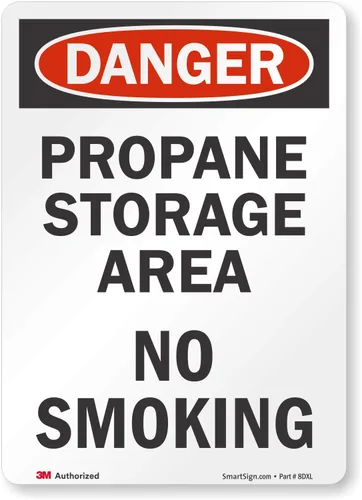 Vista 2 de SmartSign Cartel "Danger - Área de almacenamiento de propano, no fumar" 10" x 14" aluminio reflectante 3M