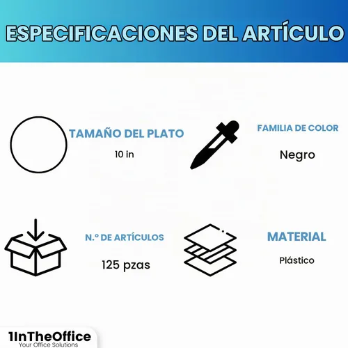 Vista 6 de Platos seccionales de plástico de 10 pulgadas con 3 compartimentos, platos desechables con compartimento, placas seccionales redondas negras de 10