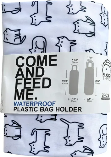 Vista 7 de 2 unids impermeable plástico supermercado bolsa titular de compras soporte organizador cocina almacenamiento bolsa dispensador múltiples diseños B&W