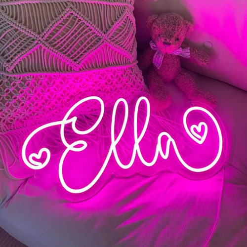 Vista 3 de Letrero de neón personalizado con luz LED personalizable para decoración de pared, letrero de neón personalizado para dormitorio, fiesta