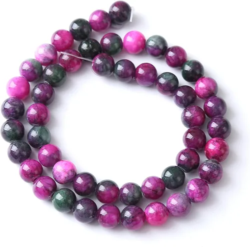 Vista 193 de 100 cuentas de piedra multicolor natural de 0.236 pulgadas (0.236 in), cuentas espaciadoras sueltas redondas para hacer pulseras, collares, aretes