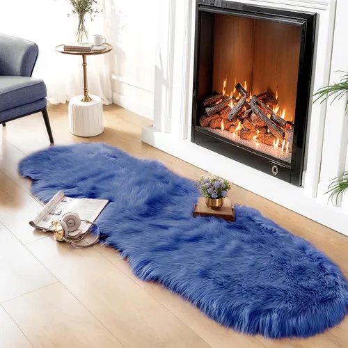 Vista 59 de Ciicool Alfombras de Piel de Oveja Sintética Suaves Alfombra de Piel Sintética Suave Beige Alfombra Esponjosa Funda para Silla y Sofá Alfombra