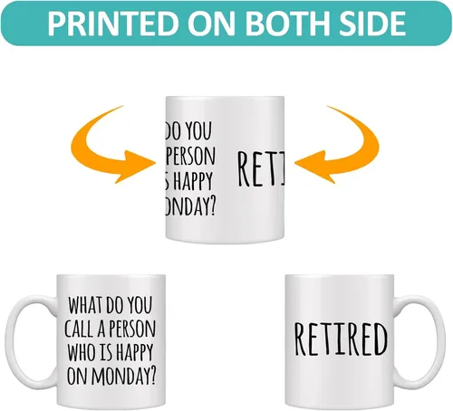 Vista 8 de Shqiueos Divertidos regalos de jubilación para mujeres y hombres, taza de feliz jubilado de 11 onzas, el mejor regalo de jubilación para mujeres