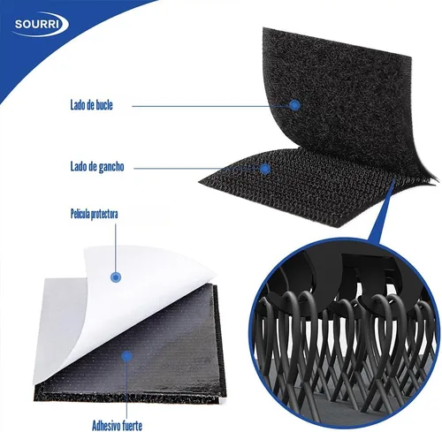 Vista 8 de SOURRI Cinta de velcro grande de 4'' x 20 pies con gancho y bucle, tiras autoadhesivas de servicio pesado, evitan que los cojines del sofá se