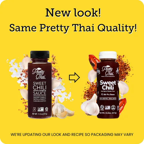 Vista 3 de Pretty Thai Salsa de chile dulce, sin gluten, sin OMG, auténtica, vegana, salteada, condimento para barbacoa, salsa de inmersión, condimento