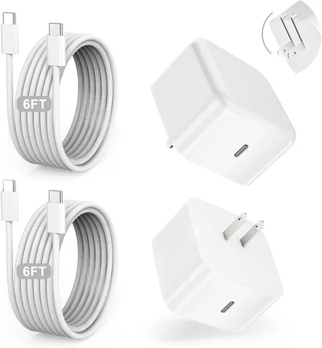 Vista 12 de Cargador para iPhone 17 de carga rápida, cargador rápido USB C y cable tejido USBC a C de 3 pies tipo C para Apple iPhone 17e/17/17 Pro Max/17