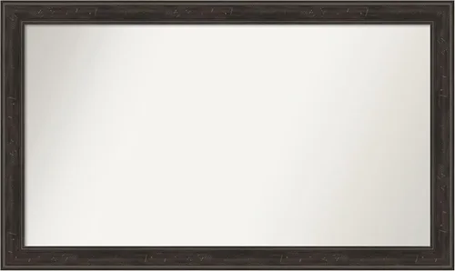 Vista 154 de Amanti Art Espejo de baño marrón para sobre el fregadero, 24 x 24 pulgadas, espejo de tocador cuadrado marrón Caleb, marco de madera rústica