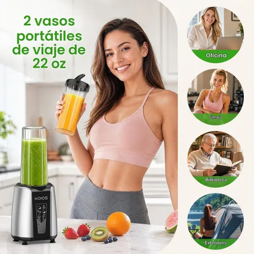 Vista 4 de KOIOS Smoothie Blender, 1000W, Blenders Smoothies and Shakes, Frozen Drinks