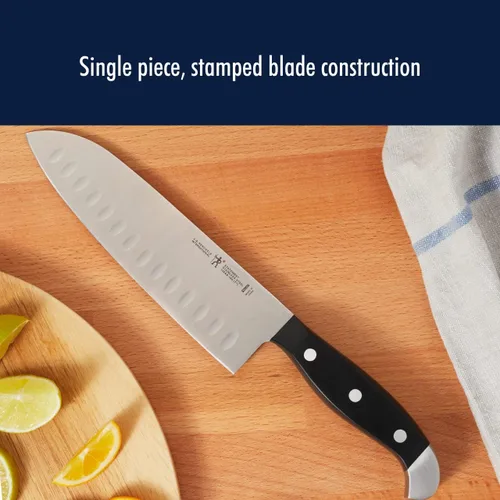 Vista 5 de HENCKELS Statement - Juego de cuchillos de afeitar afilados, cuchillo Santoku de 7 pulgadas, cuchillo de pelar, diseño alemán informado por más