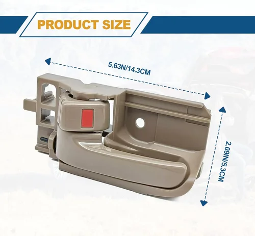 Vista 2 de Manijas de puerta interior para el lado del conductor y del pasajero compatibles con Toyota Corolla 2003-2008, Toyota Tacoma 2005-2015, Pontiac Vibe