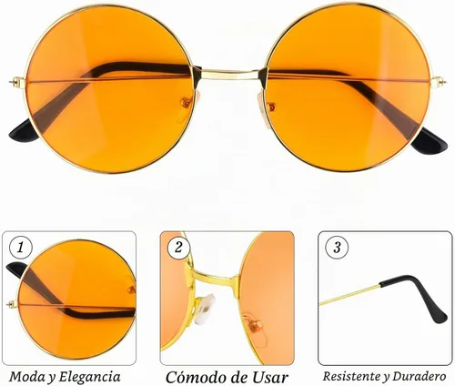 Vista 3 de CHRORINE Gafas de sol hippie de colores surtidos para mujer