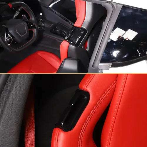 Vista 7 de Kit de cubierta decorativa de hebilla para cinturón de seguridad compatible con Chevrolet Corvette C8 2020-2023, accesorios de repuesto para hebilla
