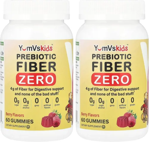 Vista 3 de YUM-V'S Gomitas de fibra sin azúcar, prebióticas 0.14 oz, bayas