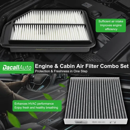 Vista 5 de Juego de filtros de aire de motor y cabina para Honda Odyssey V6 3.5L 2011 2012 2013 2014 2015 2016 2017, repuesto para 17220-RV0-A00, 80292-SDA-A01