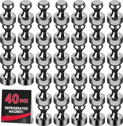 Vista 39 de LOVIMAG - Imanes negros de refrigerador, 12 unidades, imanes pequeños y fuertes para pizarra blanca, oficina, aula, mapas, accesorios de cocina