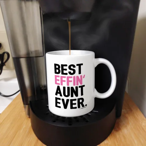Vista 5 de Regalos para tía para mujer, regalo divertido para tía de la mejor tía Effin, regalo para tía, regalo para tía, taza de café, taza de café