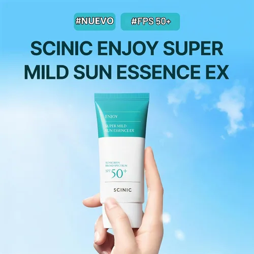 Vista 2 de SCINIC Enjoy Super Mild Sun Essence EX 1.69 fl oz (1.7 fl oz) SPF 50+ Protector solar ligero, de rápida absorción e hidratación, cuidado
