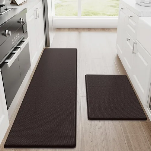 Vista 12 de StepRite Tapetes de cocina, 2 tapetes acolchados, antifatiga, para piso, de escritorio, antideslizante, impermeables, oficina, alfombras de 17.3 x