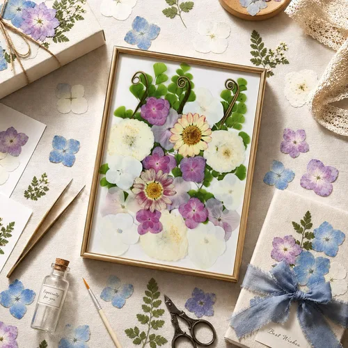 Vista 9 de 100 piezas de flores prensadas secas de hortensias para manualidades de Hortensia 100pcs