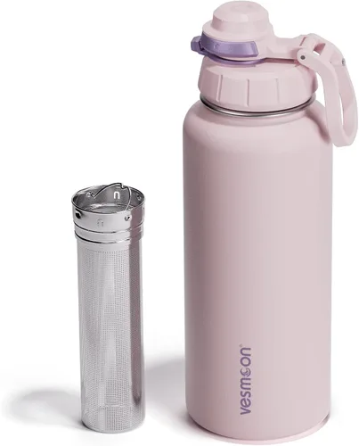Vista 12 de Vesmoon Vessence Botella de infusión de té de acero inoxidable de 24 oz para té de hojas sueltas, agua, hierbas, frutas - Botella aislada de triple