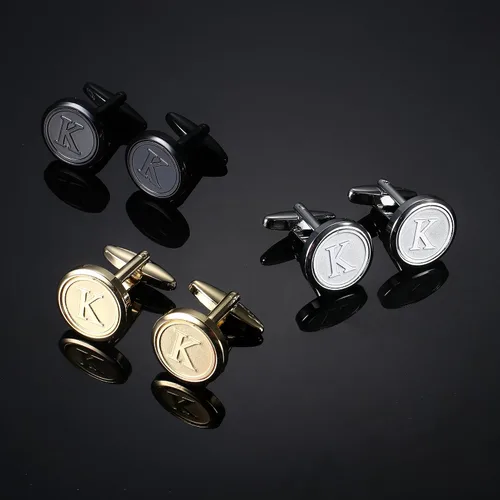Vista 6 de LOLIAS 3 pares de gemelos con iniciales para hombre, juego de gemelos clásicos para hombre, estilo casual a formal, con caja de regalo, gemelos