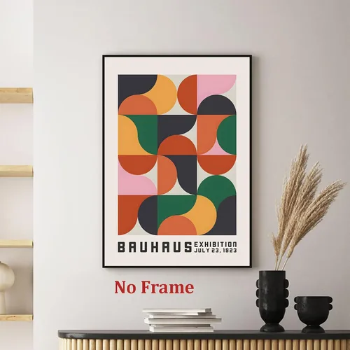 Vista 7 de Haruhiart Bauhaus - Póster de la exposición 1923, colorido arte de pared moderno de mediados de siglo, arte geométrico, imagen colorida moderna
