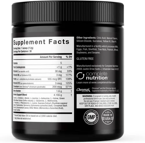 Vista 2 de Elite GolElite Gold Amino Captación de Manzana Verde, Suplemento de Aminoácidos, Aumenta la Energía, Apoya la Recuperación Muscular, Beta Alanina, L