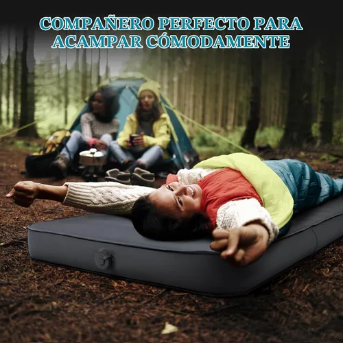 Vista 6 de Hikenture Colchoneta de dormir autoinflable de 4 pulgadas de grosor con valor 9.5 R, colchón de campamento Comfort Plus con saco de bomba, Gris