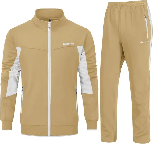 Vista 24 de Rdruko Conjunto Deportivo de 2 Piezas para Hombre, Traje Deportivo con Cremallera Completa, Sudaderas Deportivas para Gimnasio, Ropa Deportiva Gris