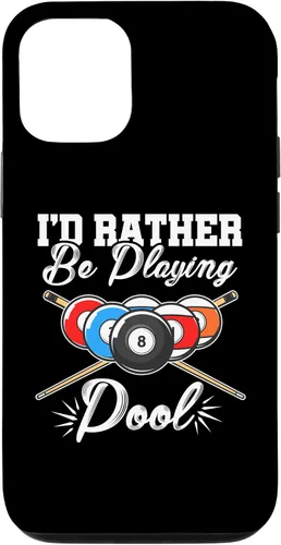 Vista 11 de Funda para iPhone 12 mini I'd Rather Be Playing Billards Pool Player Snooker de 8 bolas