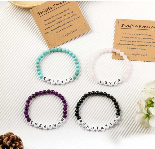 Vista 5 de Eras Tour Swiftie Pulsera de reputación TS Inspired Speak Now Lover Pulsera de amistad para mujeres y niñas Eras Music Taylor Album