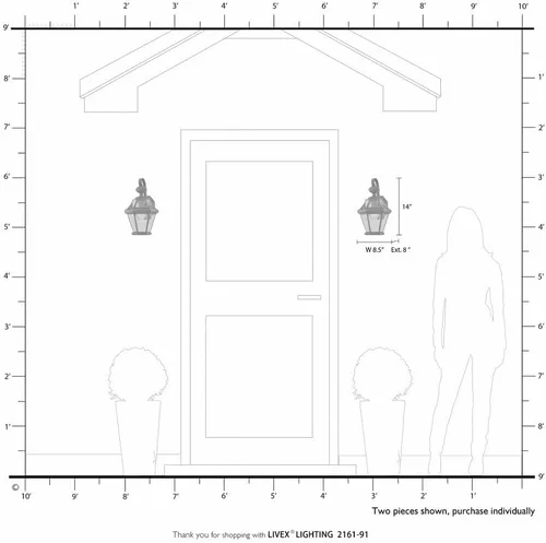 Vista 9 de Livex Lighting 2161-04 Farol de pared para exteriores con pantallas de vidrio biselado transparente, color negro Persianas de vidrio biselado